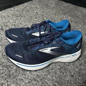Brooks Ghost 14 Mens 9 Blue Medium D Athletic Running Shoes Logo